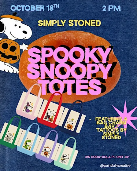 DIY Spooky Snoopy Totes - Oct 18th Simply Stoned
