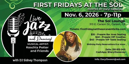 First Fridays at the Sol Featuring Saxophonist Keschia Potter and Friends