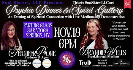 Psychic Dinner & Spirit Gallery at the Parting Glass, Saratoga Springs, NY