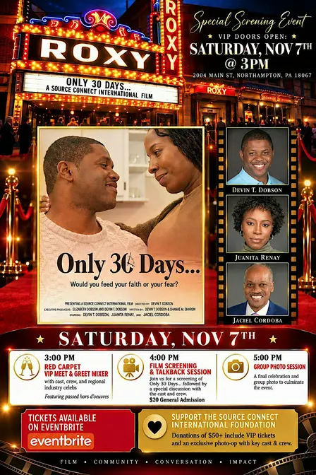 Special Film Screening: "Only 30 Days..." at PA's Historic Roxy Theater