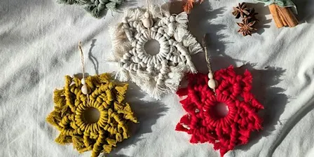 Macrame Snowflake Christmas Tree Decorations