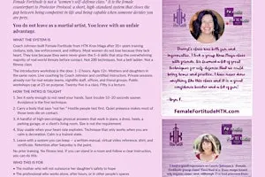 Female Fortitude- women's intro to Self-Defense