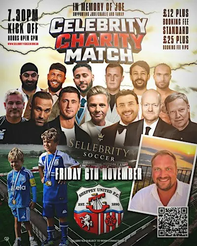Celebrity charity football match at Sheppey United Football Club