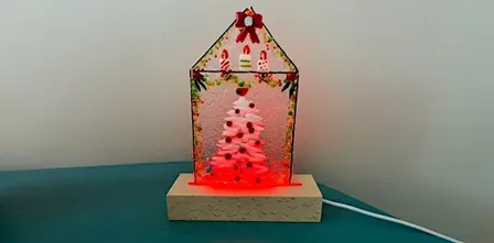 Glass  Fused Lighted Christmas tree