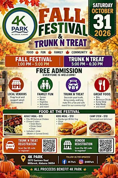 4K Park Annual Family Fall Festival & Trunk N Treat