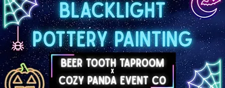 Blacklight Pottery Painting with Cozy Panda