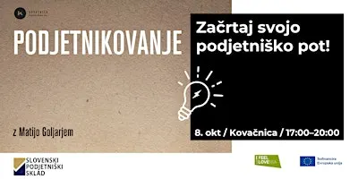 Podjetnikovanje: podjetniška delavnica z Matijo Goljarjem