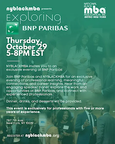 Exploring BNP Paribas  Recruiting Networking Event with NYBLACKMBA