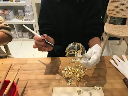 Gilding Festive Baubles Morning