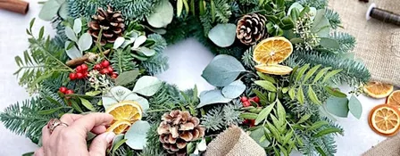 Christmas Wreath Making in Skewen Memorial Hall