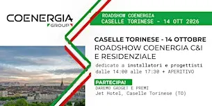 Roadshow Coenergia il 14.10.2026 a Caselle Torinese (TO)
