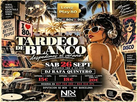 Tardeo de blanco Long Play 80 en NIX Barcelona