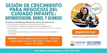 Sesión de Crecimiento para Negocios del Cuidado Infantil