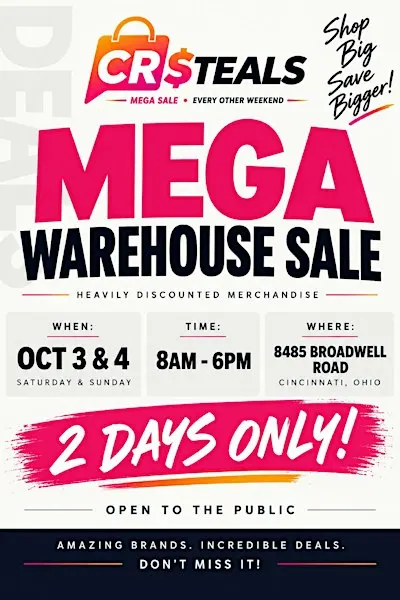 CR$TEALS Mega Warehouse Sale