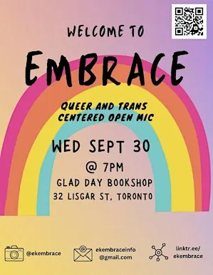 Embrace -  Queer and Trans Inclusive Open Mic