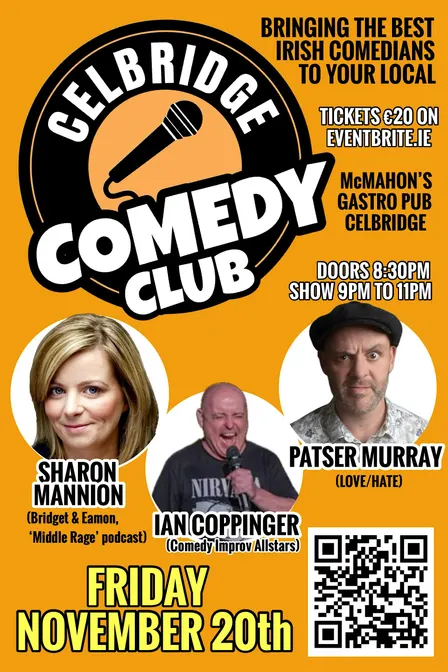 Celbridge Comedy club at McMahons Nov.20th