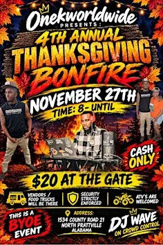 OneKWorldWide 4th Annual Thanksgiving Bonfire