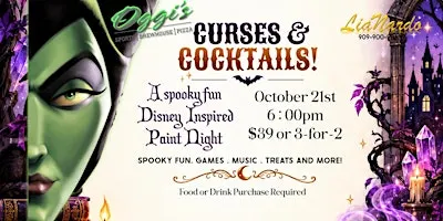 Curses & Cocktails Halloween Paint Night at Oggi's Fontana with LiaNardo