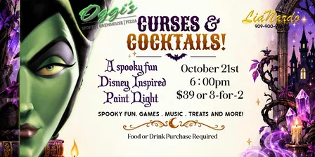 Curses & Cocktails Halloween Paint Night at Oggi's Fontana with LiaNardo