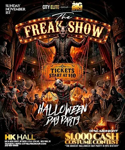 The Freak Show: NYC Halloween Day Party 2026 | Big Apple Brunch
