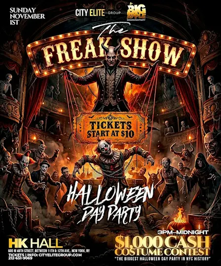 The Freak Show: NYC Halloween Day Party 2026 | Big Apple Brunch
