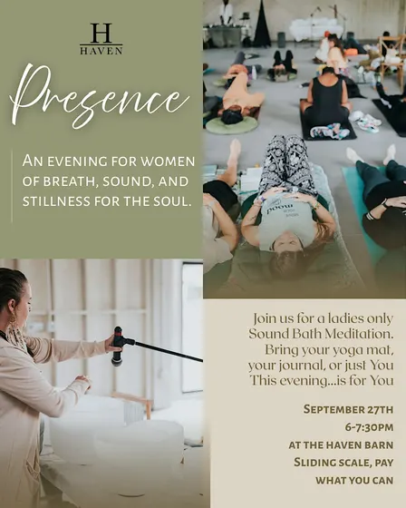 Ladies Only Sound Bath Meditation at Haven Farm