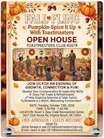 Fall Fling Pumpkin Spice It Up Toastmasters Open House & Networking Event
