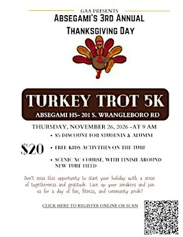 Absegami's Thanksgiving Day Turkey Trot 5k Race and Kid Obstacle Course