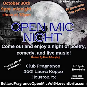Friday Open mic Night: Halloween Edition