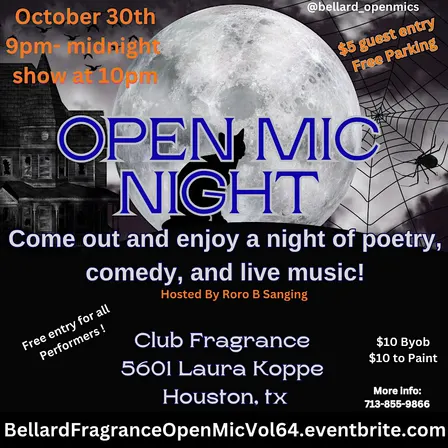 Friday Open mic Night: Halloween Edition