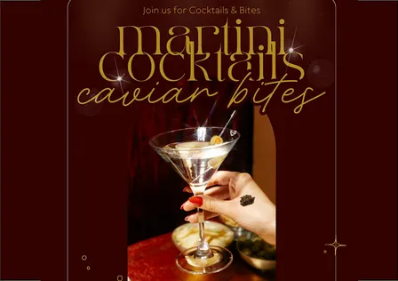 Martini Cocktail and Caviar Bites Pairing Experience