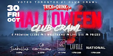 King West Club Crawl + Rooftop | Toronto Halloween Party 2026 | Oct 30