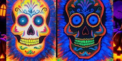 The Bank Shot Glow-in-the-dark Sugar Skull Paint & Sip!