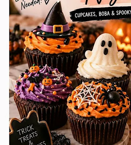 College Halloween CupCake & Boba