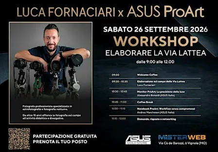 WORKSHOP GRATUITO CON LUCA FORNACIARI - ASTROFOTOGRAFO E FORMATORE