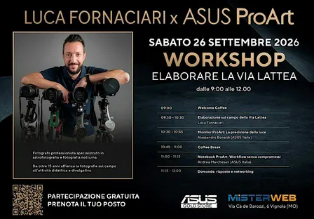 WORKSHOP GRATUITO CON LUCA FORNACIARI - ASTROFOTOGRAFO E FORMATORE