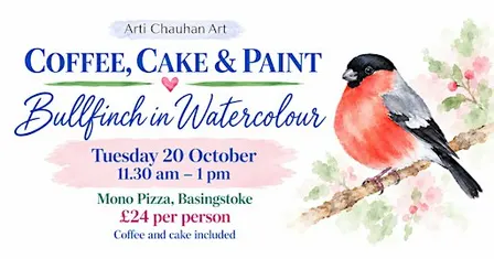 Coffee, Cake & Paint Bullfinch in Watercolour