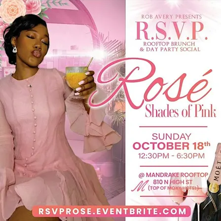 R.S.V.P.  Rosé Shades of Pink Brunch Day Party Social