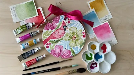 Holiday Ornament with Watercolor at The Lake House