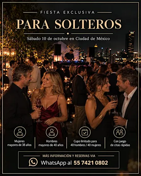 FIESTA PARA SOLTEROS (mayores de 40 años)