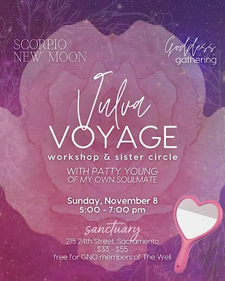 Goddess Night Out New Moon Workshop & Sister Circle: Vulva Voyage