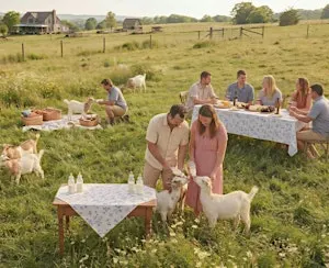 Local Goat Cheese & Wine Pairing with baby goat bottle feeding