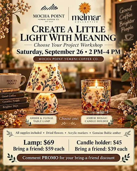 COFFEE & GLOW- DECORATE A LIGHT WITH MEANING AT MOCHAPOINT KC