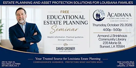 FREE EDUCATIONAL ESTATE PLANNING SEMINAR IN SUNSET, LA