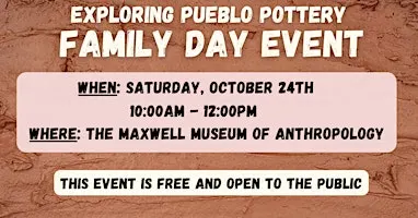Fall Family Day: Exploring Pueblo Pottery