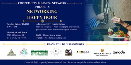 Cooper City Business Network Presents Networking Happy Hour
