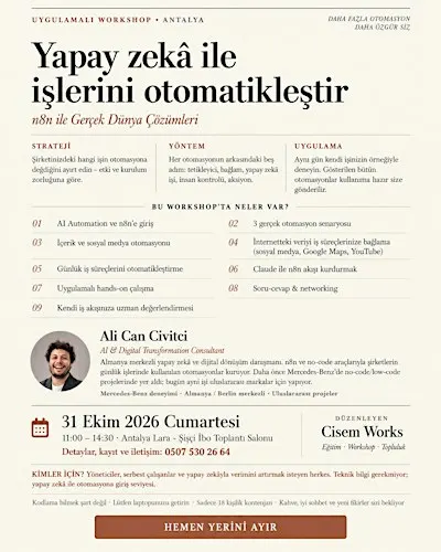 Antalya yapay zeka workshop