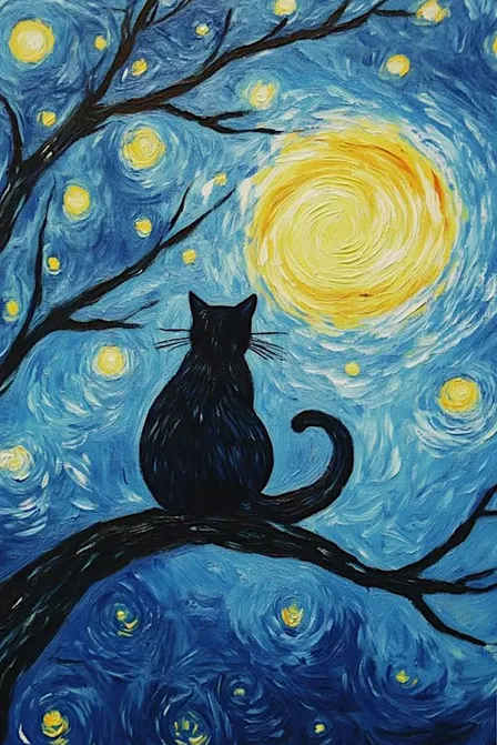 Paint & Sip: "A VanGogh Cat"