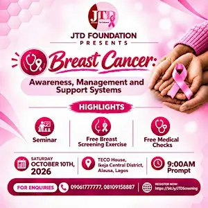 JTD Foundation Breast Cancer Awareness & Free Screening Outreach 2026