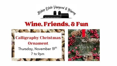 Wine, Friends & Fun: Calligraphy Christmas Ornaments